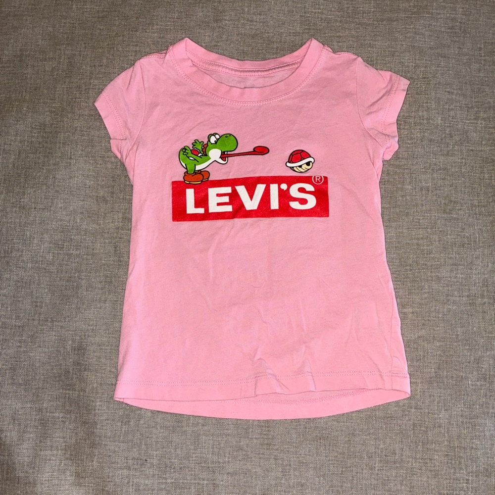 Levi's Pink Yoshi Logo Short Sleeve Kids Tee